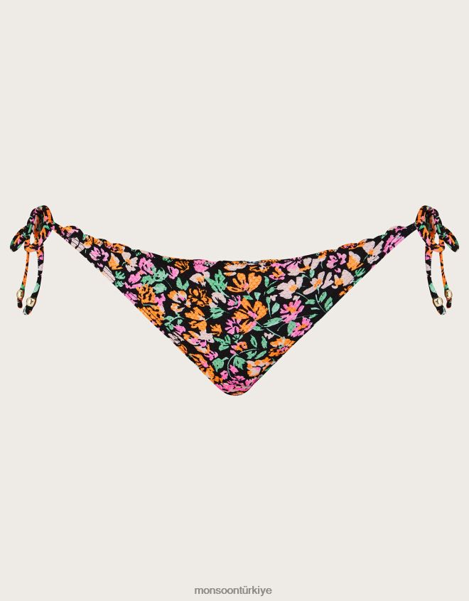 Monsoon kadınlar Geri dönüştürülmüş polyesterden küçük desenli bikini altı JH86BT397 Giyim siyah