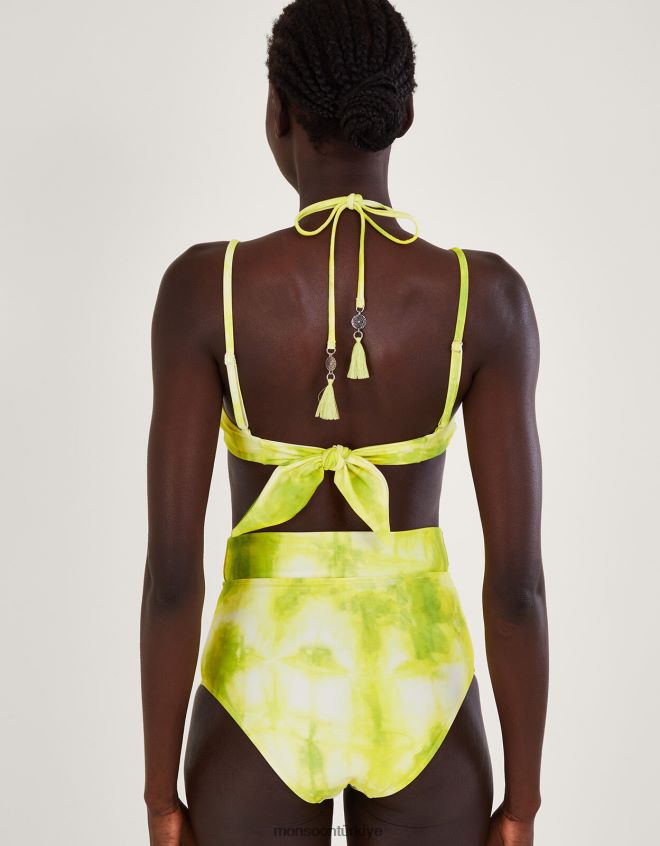 Monsoon kadınlar batik desenli halka detaylı bikini üstü JH86BT707 Giyim sarı