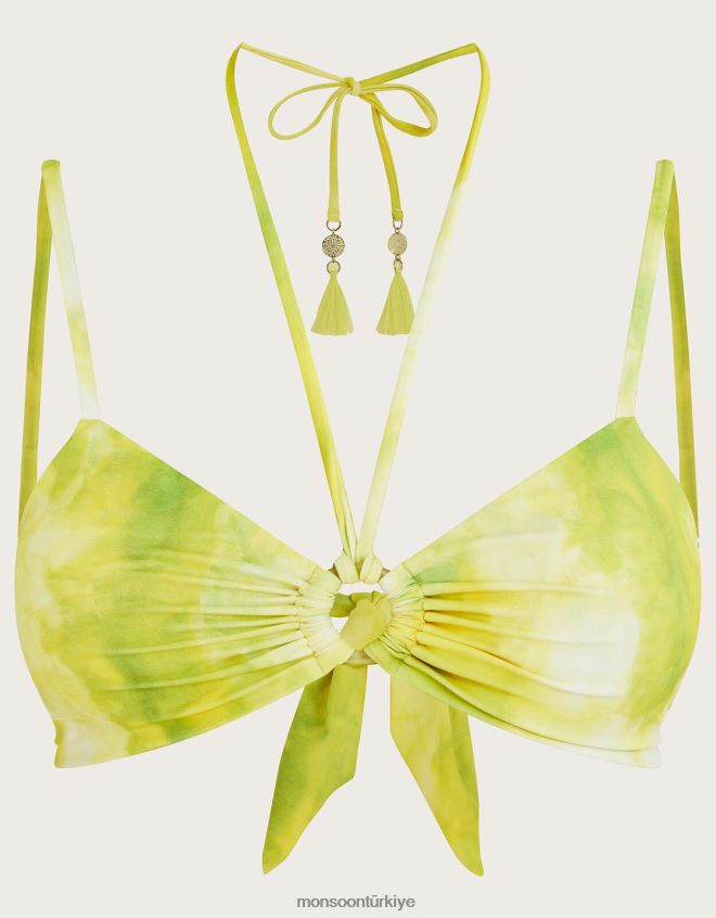Monsoon kadınlar batik desenli halka detaylı bikini üstü JH86BT707 Giyim sarı