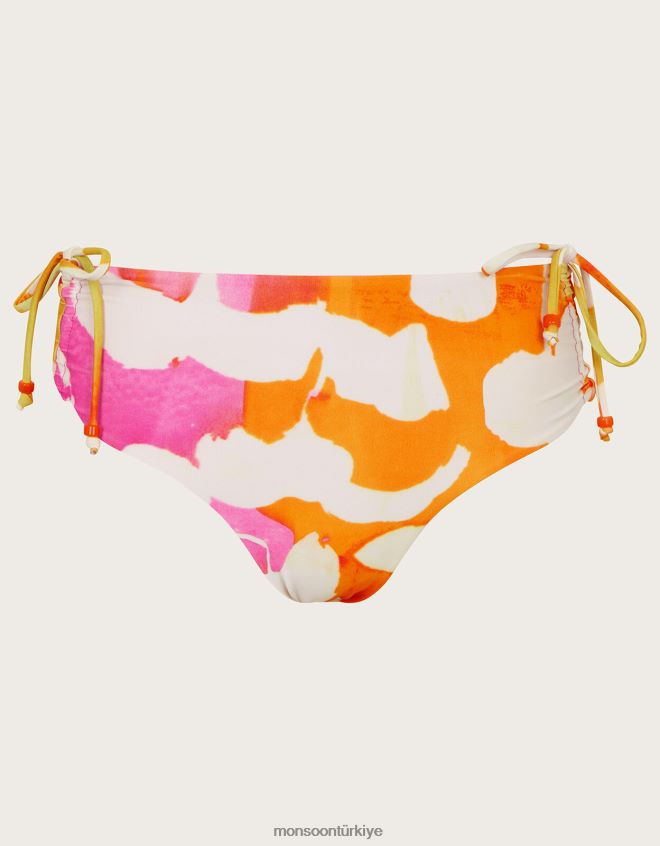 Monsoon kadınlar geri dönüştürülmüş polyesterden soyut desenli dantelli bikini altı JH86BT1053 Giyim pembe