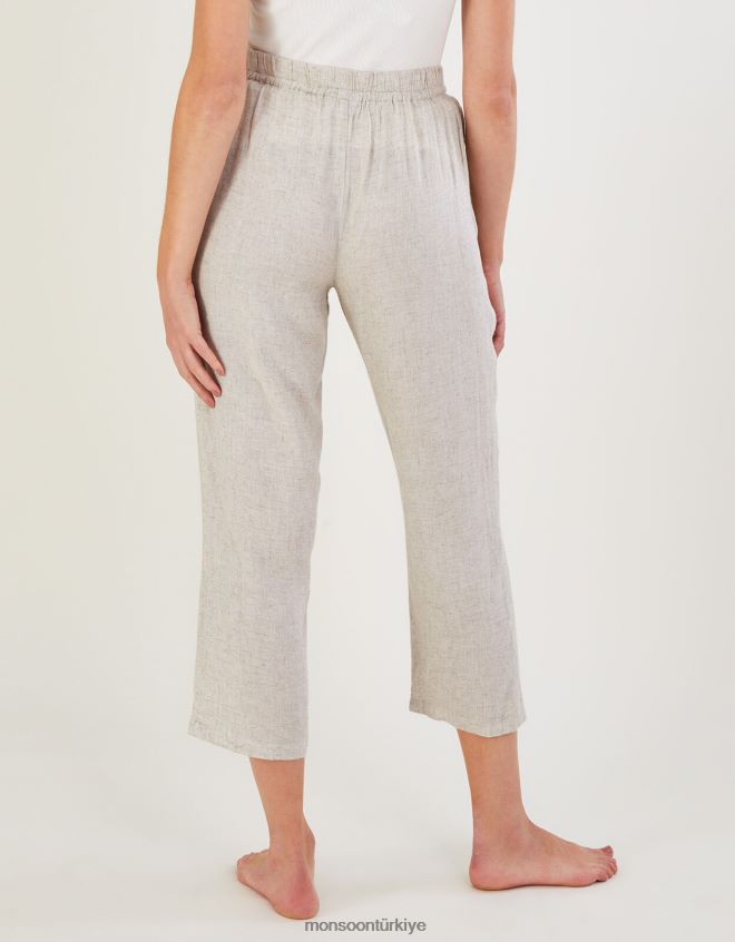 Monsoon kadınlar lenzing ecoverolu sade kısa pantolon JH86BT740 Giyim doğal