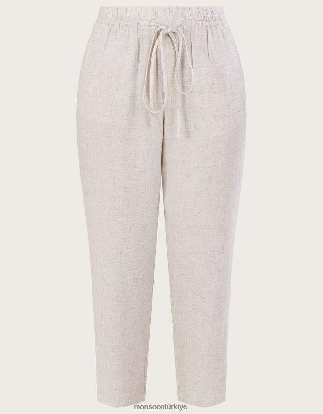 Monsoon kadınlar lenzing ecoverolu sade kısa pantolon JH86BT740 Giyim doğal