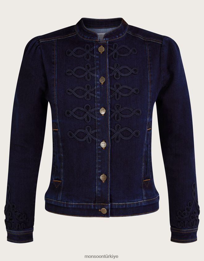 Monsoon kadınlar sürdürülebilir pamuklu lauria nautical denim ceket JH86BT1038 Giyim mavi (çivit mavisi)