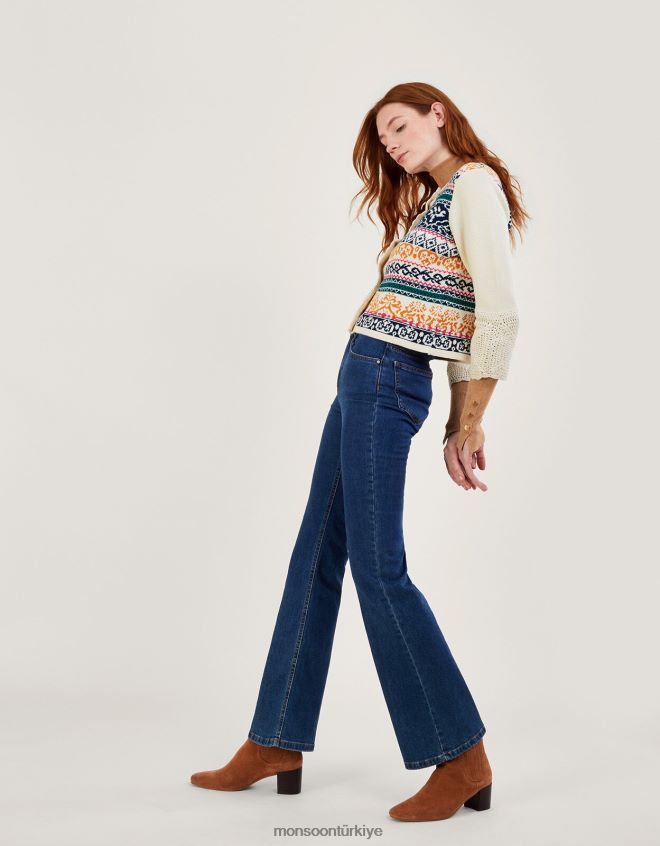 Monsoon kadınlar Sürdürülebilir pamuktan el tığ işi jakarlı hırka JH86BT669 Giyim fildişi