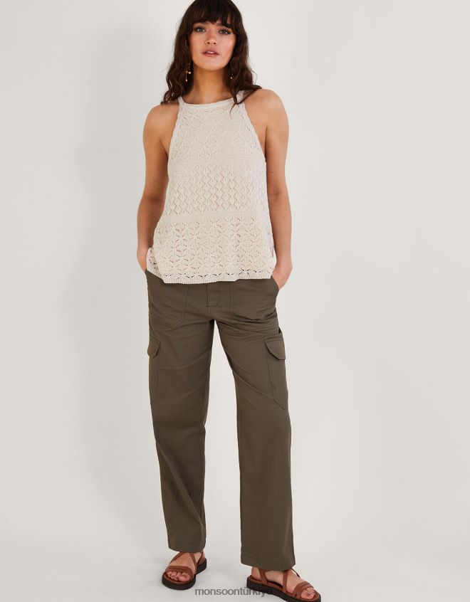 Monsoon kadınlar askılı metalik pointelle üst JH86BT334 Giyim fildişi