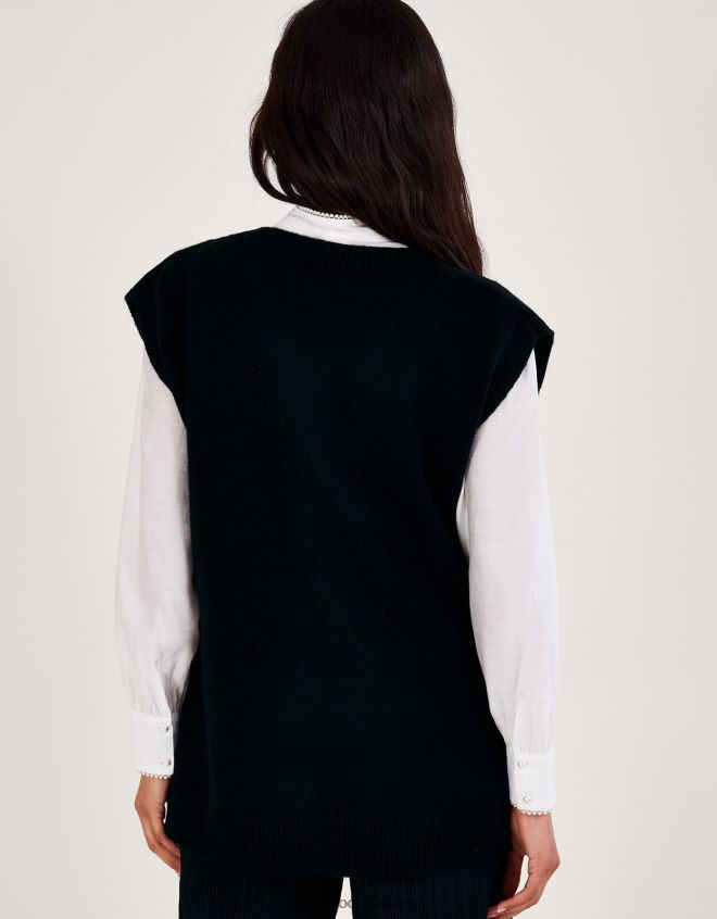 Monsoon kadınlar billie düğmeli yan cüppe JH86BT38 Giyim siyah