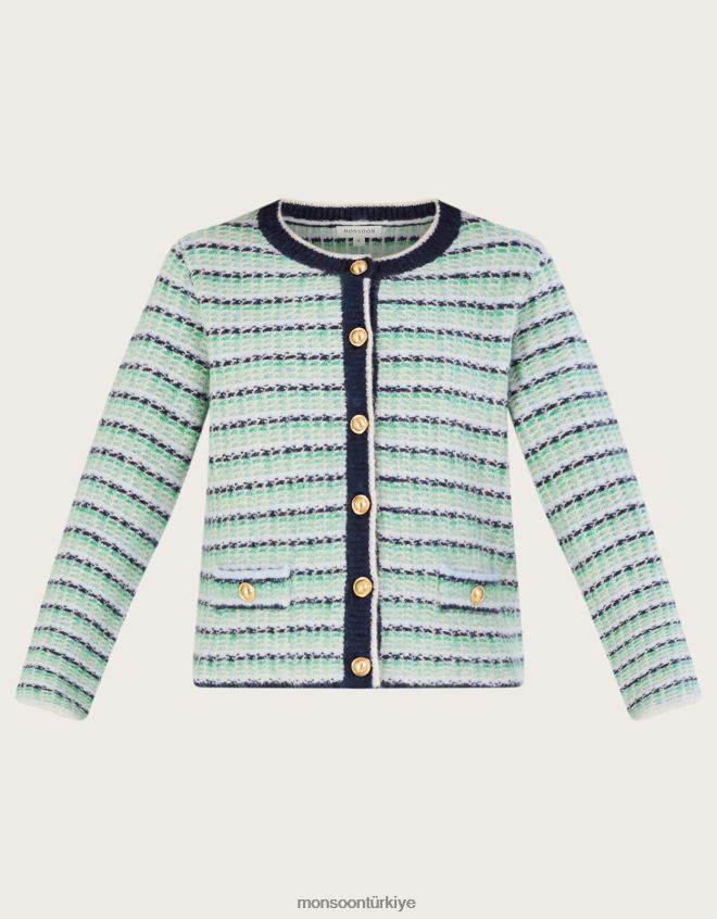 Monsoon kadınlar düğme hırka JH86BT153 Giyim yeşil