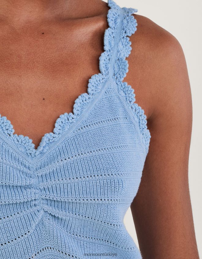 Monsoon kadınlar el tığ işi cami JH86BT981 Giyim mavi