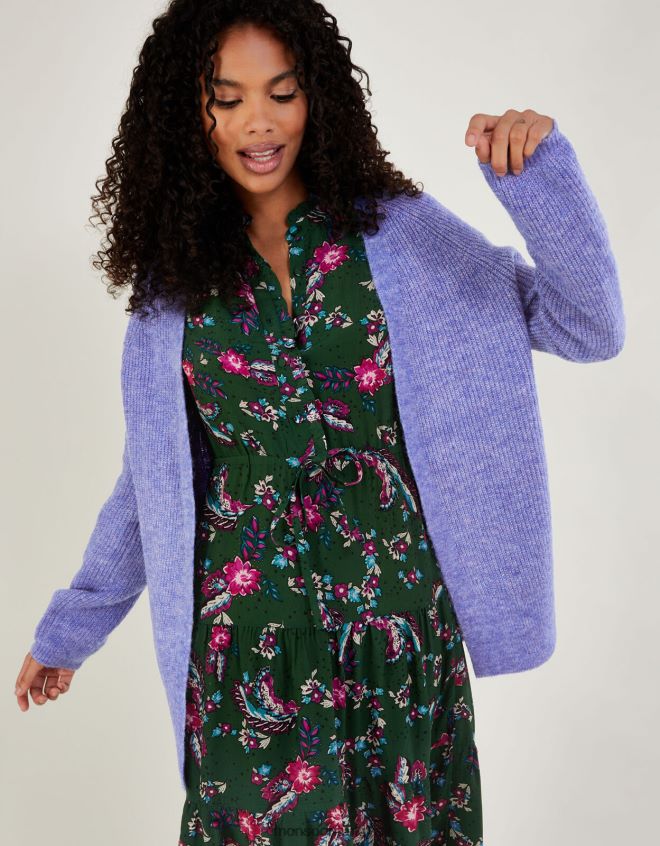 Monsoon kadınlar geri dönüştürülmüş polyesterden süper yumuşak uçtan uca hırka JH86BT641 Giyim mavi