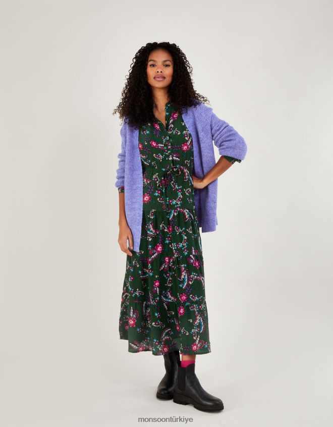 Monsoon kadınlar geri dönüştürülmüş polyesterden süper yumuşak uçtan uca hırka JH86BT641 Giyim mavi