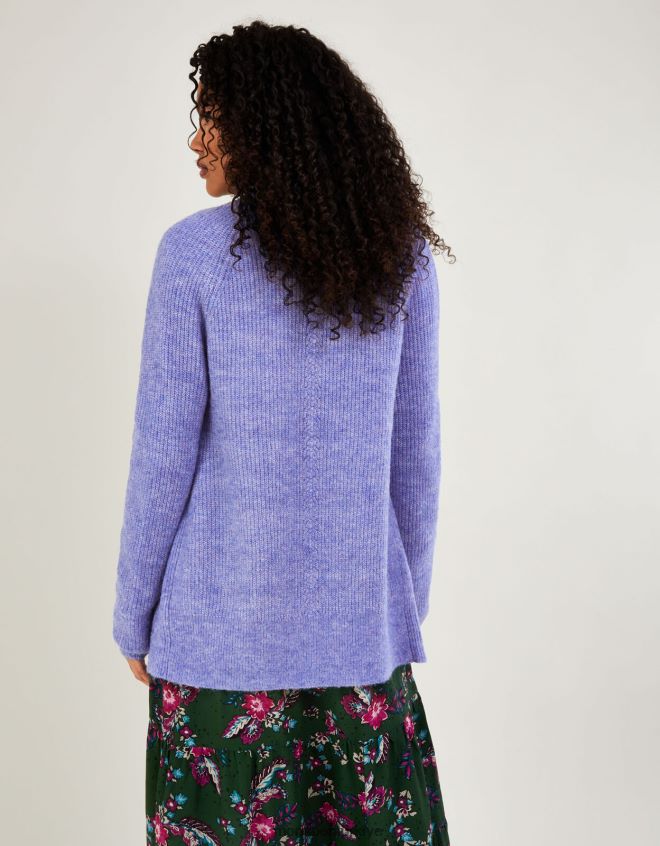 Monsoon kadınlar geri dönüştürülmüş polyesterden süper yumuşak uçtan uca hırka JH86BT641 Giyim mavi