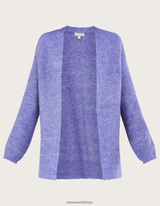 Monsoon kadınlar geri dönüştürülmüş polyesterden süper yumuşak uçtan uca hırka JH86BT641 Giyim mavi