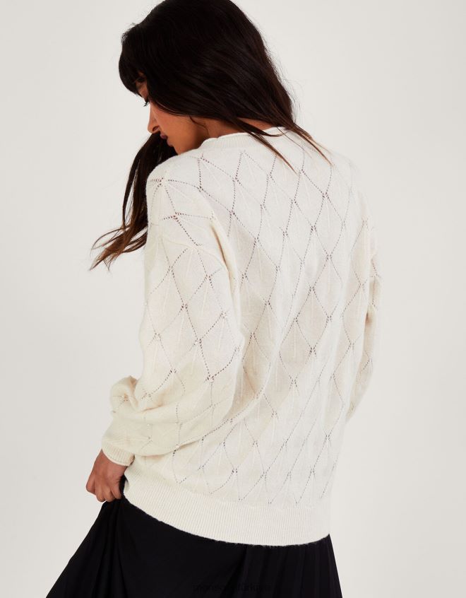 Monsoon kadınlar inci detaylı kazak JH86BT51 Giyim fildişi