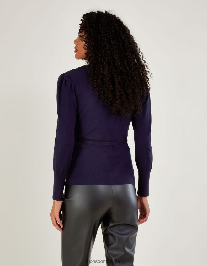 Monsoon kadınlar lenzing ecoverolu şık fitilli hırka JH86BT396 Giyim mavi (gece yarısı)