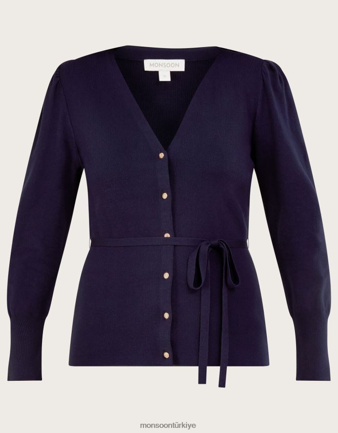 Monsoon kadınlar lenzing ecoverolu şık fitilli hırka JH86BT396 Giyim mavi (gece yarısı)