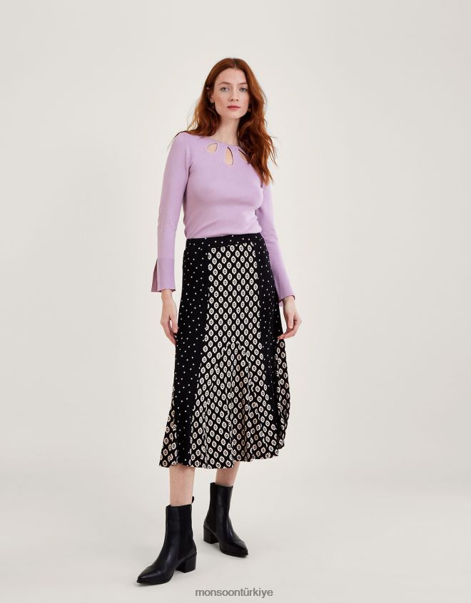 Monsoon kadınlar lenzing ecoverolu kesik fitilli kazak JH86BT524 Giyim mor (leylak)