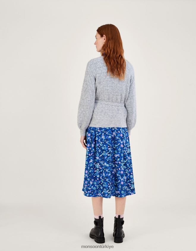 Monsoon kadınlar pointelle bale şal kazak JH86BT273 Giyim gri (gri kırçıllı)