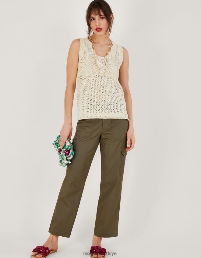 Monsoon kadınlar pointelle örgü kolsuz atlet JH86BT267 Giyim fildişi