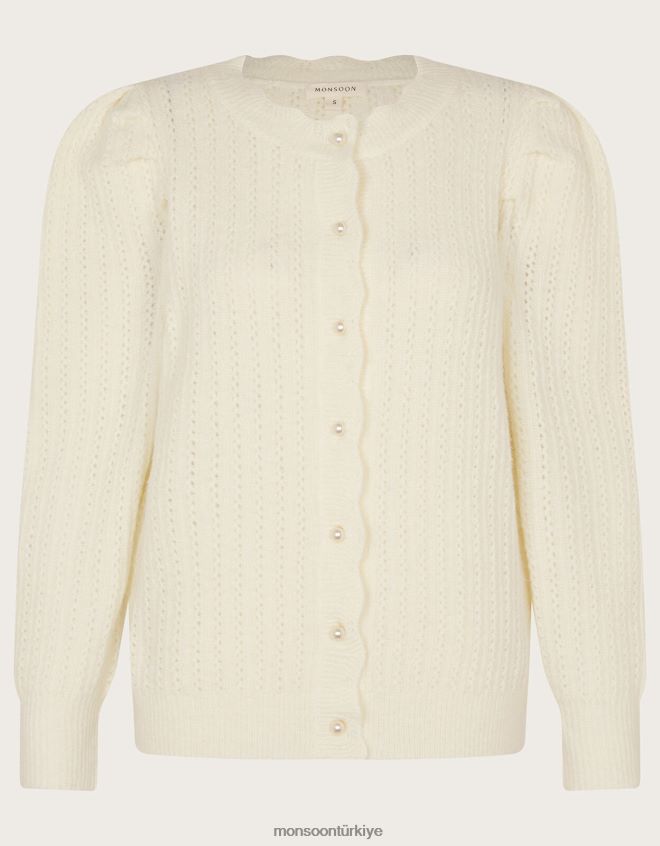 Monsoon kadınlar puf kollu hırka JH86BT87 Giyim fildişi