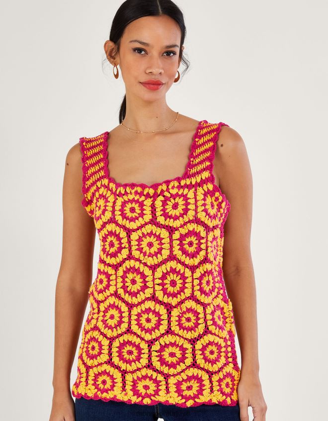 Monsoon kadınlar tığ işi tank top JH86BT675 Giyim pembe