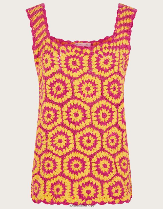Monsoon kadınlar tığ işi tank top JH86BT675 Giyim pembe