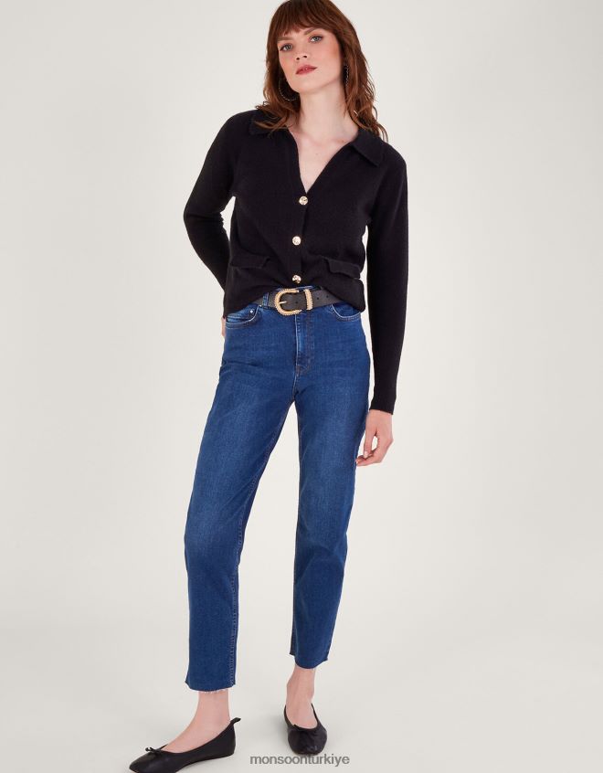 Monsoon kadınlar v yaka hırka JH86BT108 Giyim siyah