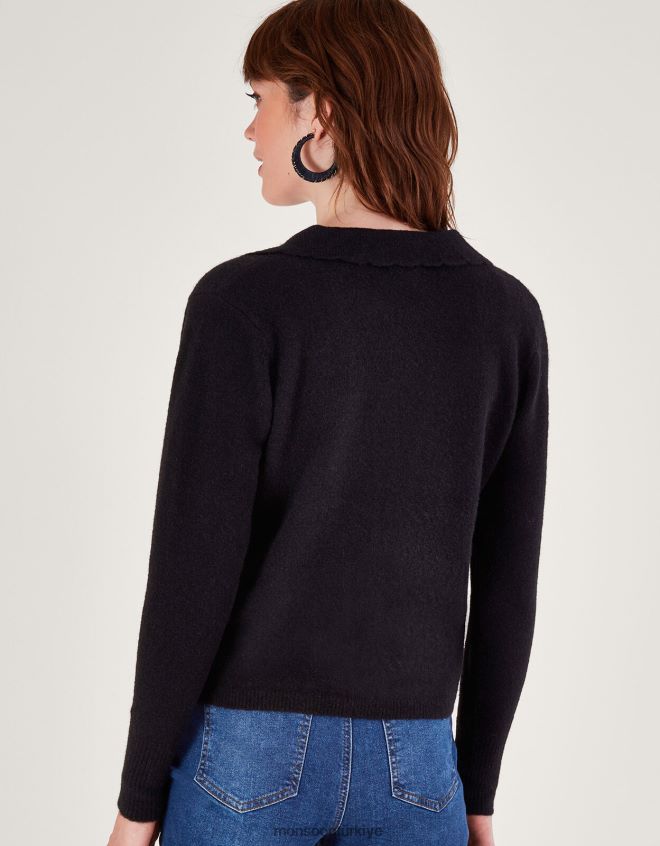 Monsoon kadınlar v yaka hırka JH86BT108 Giyim siyah