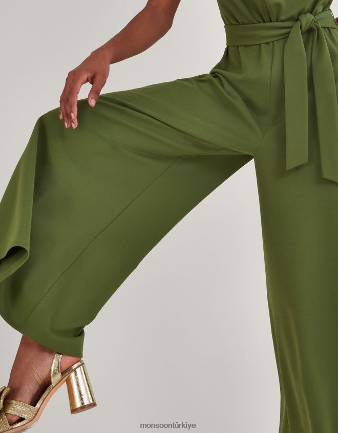 Monsoon kadınlar jersey akıllı çapraz tulum JH86BT881 Giyim yeşil (haki)