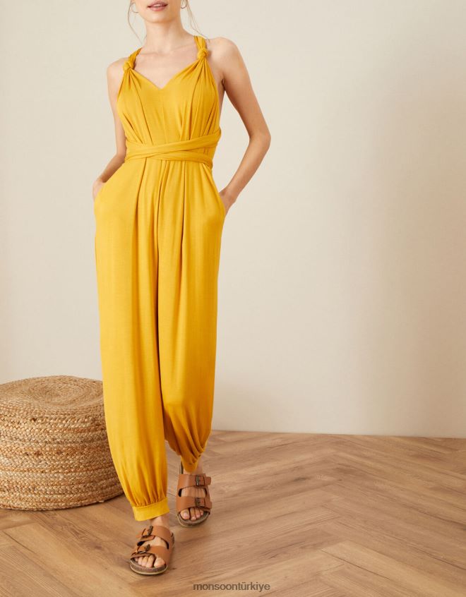Monsoon kadınlar tina bük beni kravatlı tulum JH86BT1128 Giyim sarı (koyu sarı)