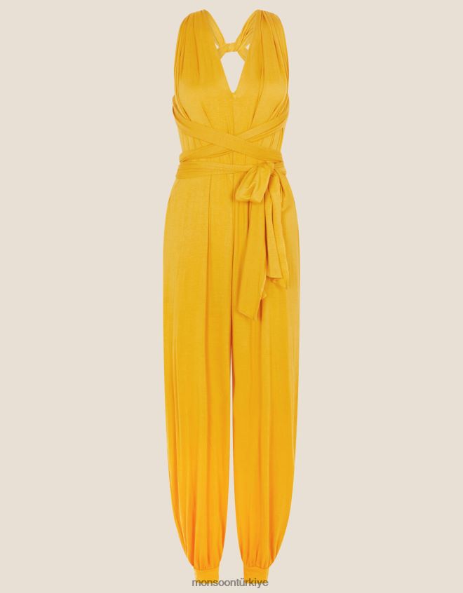 Monsoon kadınlar tina bük beni kravatlı tulum JH86BT1128 Giyim sarı (koyu sarı)