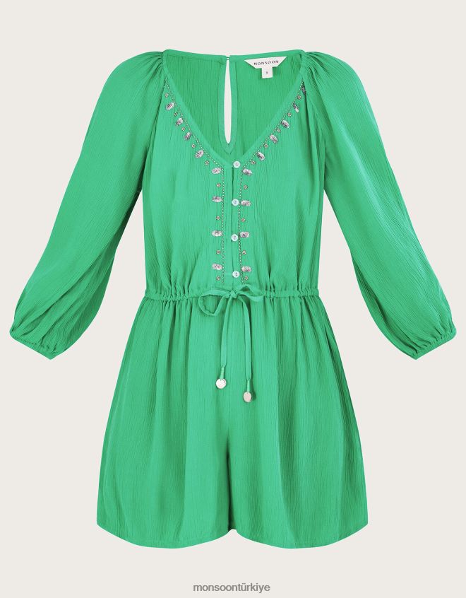 Monsoon kadınlar uzun kollu süslenmiş tulum JH86BT151 Giyim yeşil