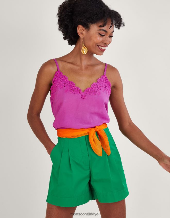 Monsoon kadınlar beatrice kesim cami üst JH86BT353 Giyim pembe