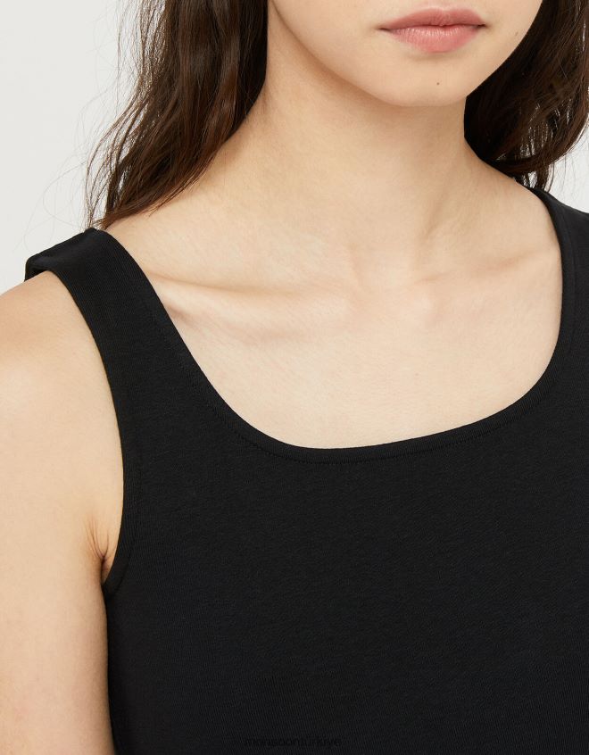 Monsoon kadınlar bridey kare yaka jarse yelek JH86BT1163 Giyim siyah