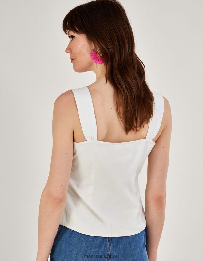 Monsoon kadınlar düğmeli cami üstü JH86BT300 Giyim fildişi