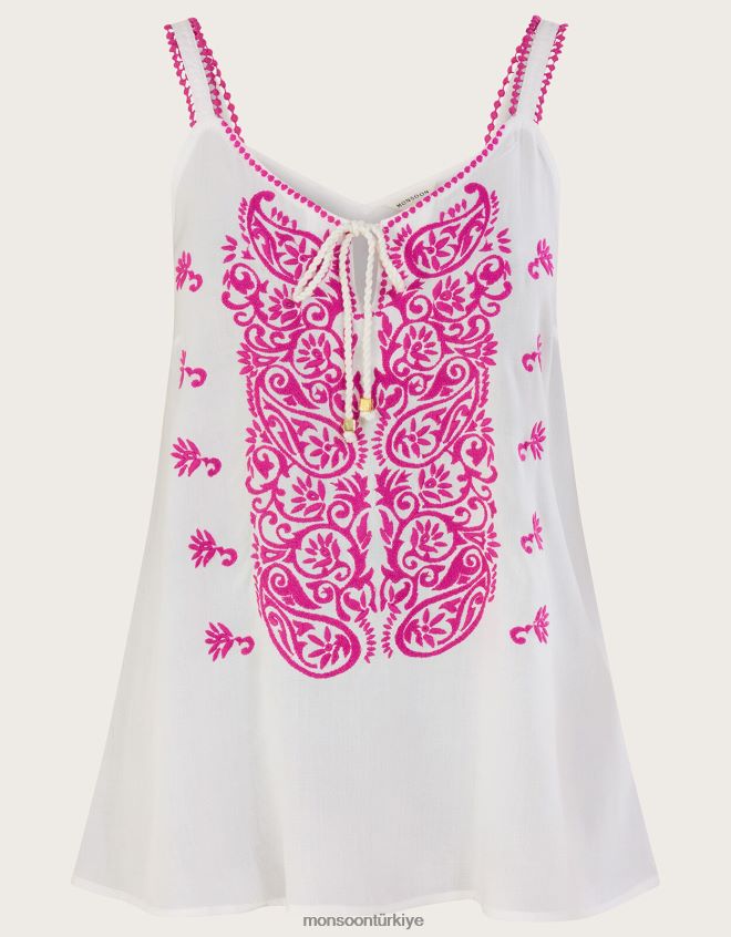 Monsoon kadınlar işlemeli cami üst JH86BT146 Giyim pembe