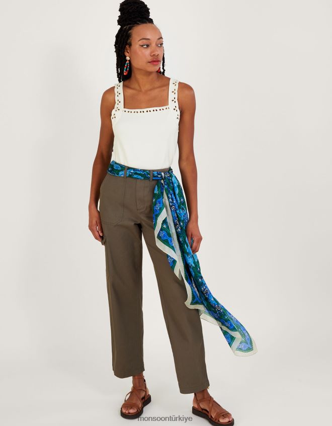 Monsoon kadınlar jarse kesimli cami kolsuz bluz JH86BT873 Giyim fildişi