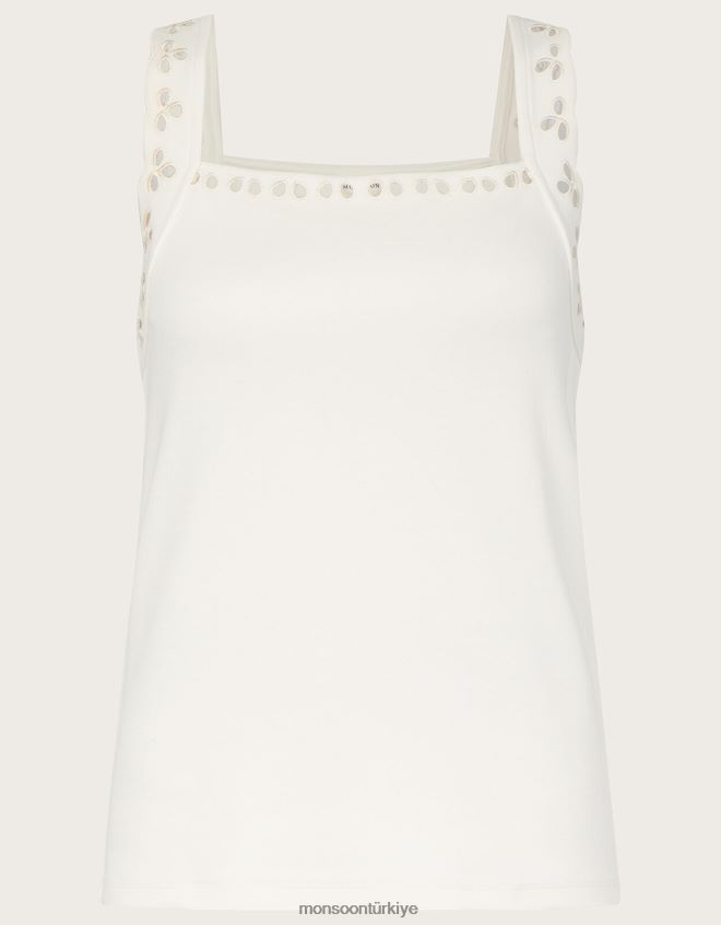 Monsoon kadınlar jarse kesimli cami kolsuz bluz JH86BT873 Giyim fildişi