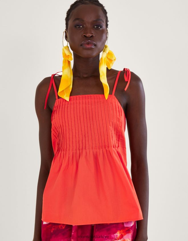 Monsoon kadınlar phoenix pilili cami üst JH86BT206 Giyim turuncu