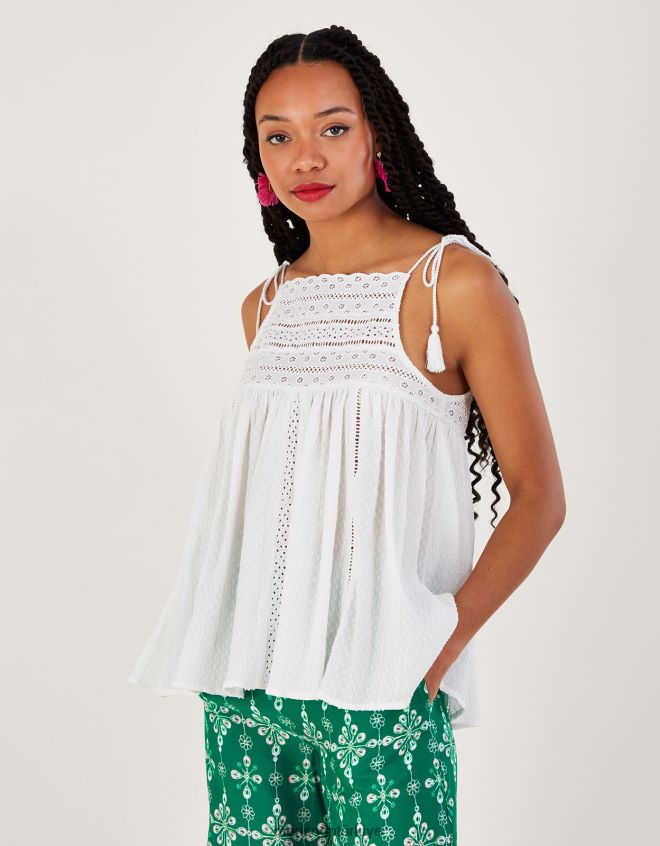 Monsoon kadınlar yular yüksek yaka detaylı cami JH86BT75 Giyim beyaz